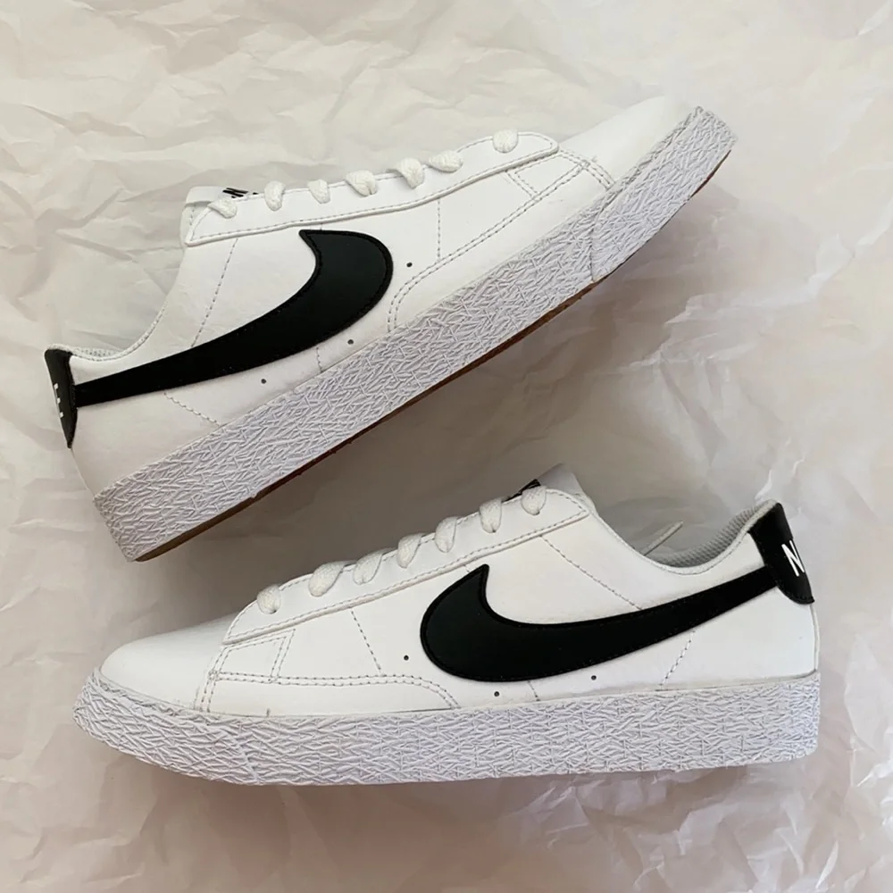 New Nike blazer low black swoosh sneakers shoes - Picture 3 of 8